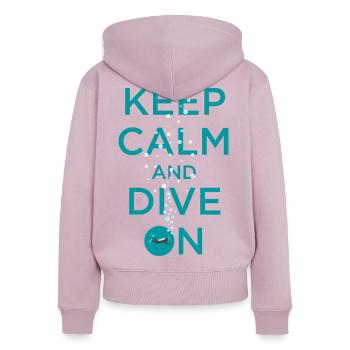 KEEP CALM AND DIVE ON - Women's Premium Organic Zip Hoodie - dusky pink - Back - Julia (174cm)
