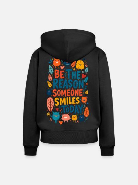 Sei der Grund - Frauen Premium Bio Zip Hoodie - Schwarz