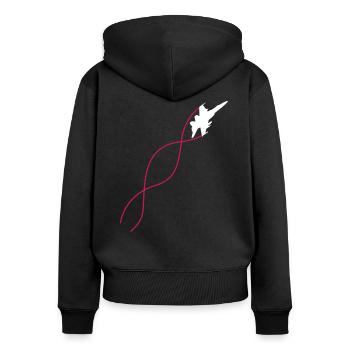 acrobaties aériennes - Sweat à capuche zippé Premium bio Femme - noir - Dos - Julia (174cm)