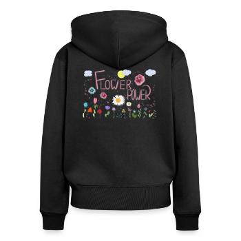 Spring is coming - Women's Premium Organic Zip Hoodie - black - Back - Julia (174cm)