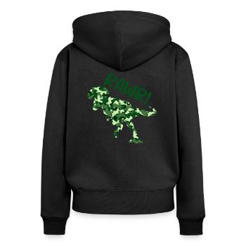 Kinder Camo T-Rex Rawr! Tarnen Dinosaurier Geschenk - Frauen Premium Bio Zip Hoodie - Schwarz - Hinten - Julia (174cm)