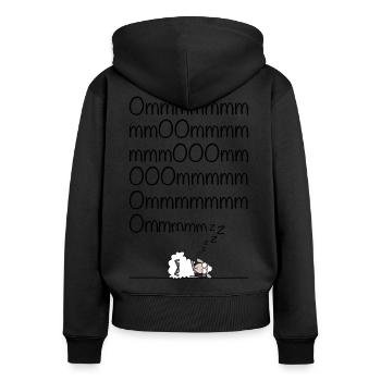 Meditation - Frauen Premium Bio Zip Hoodie - Schwarz - Hinten - Julia (174cm)