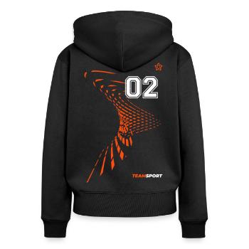 02 JERSEY Jersey Number Two Numbers Number 2 Motifs - Women's Premium Organic Zip Hoodie - black - Back - Julia (174cm)