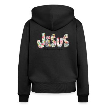 Jesus Faith - Women's Premium Organic Zip Hoodie - black - Back - Julia (174cm)