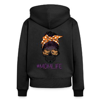 Mom Life halloween - Women's Premium Organic Zip Hoodie - black - Back - Julia (174cm)