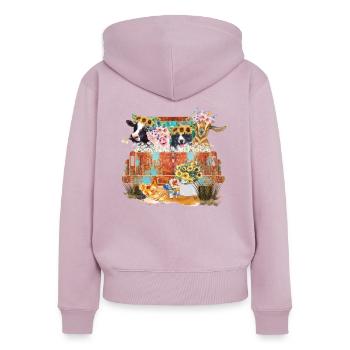 Rusty Truck für Nutztiere - Frauen Premium Bio Zip Hoodie - Altrosa - Hinten - Julia (174cm)