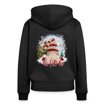 Ho Ho Ho Gnomes - Women's Premium Organic Zip Hoodie - black - Back - Julia (174cm)
