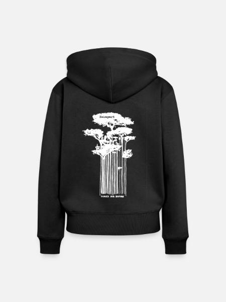 Danger 4 Nature logo white - Frauen Premium Bio Zip Hoodie - Schwarz