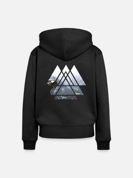 Berg erkunden - Frauen Premium Bio Zip Hoodie - Schwarz