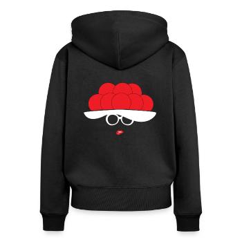 Schwarzwaldmädel Schwarzwald Bollenhut Geschenk - Frauen Premium Bio Zip Hoodie - Schwarz - Hinten - Julia (174cm)