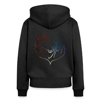 HORSE PONY RIDER - Women's Premium Organic Zip Hoodie - black - Back - Julia (174cm)