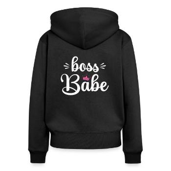 Chefin Boss babe Geschäftsfrau Vorgesetzte - Frauen Premium Bio Zip Hoodie - Schwarz - Hinten - Julia (174cm)