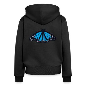 Blue admiral butterfly butterfly insect - Women's Premium Organic Zip Hoodie - black - Back - Julia (174cm)