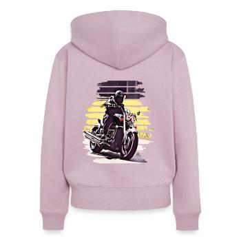 Motorcycle Cornering Rocket 3 - Women's Premium Organic Zip Hoodie - dusky pink - Back - Julia (174cm)