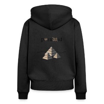pyramid Mysterium pyramide Egypte sable - Sweat à capuche zippé Premium bio Femme - noir - Dos - Julia (174cm)