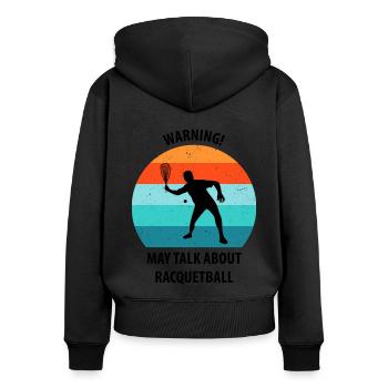 Racqueetball - Women's Premium Organic Zip Hoodie - black - Back - Julia (174cm)