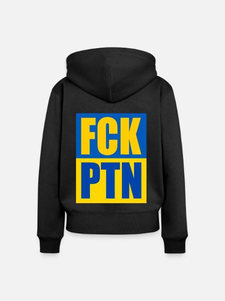 Fck ptn - Frauen Premium Bio Zip Hoodie - Schwarz