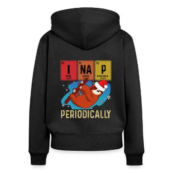 I Nap Periodically Sleep Shirt Sleep Sloth - Women's Premium Organic Zip Hoodie - black - Back - Julia (174cm)