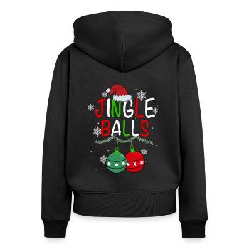 Boules de jingle - Sweat à capuche zippé Premium bio Femme - noir - Dos - Julia (174cm)