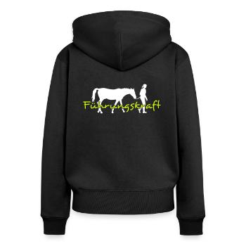 Femme exécutif 2c - Sweat à capuche zippé Premium bio Femme - noir - Dos - Julia (174cm)