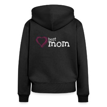Best Mom - Frauen Premium Bio Zip Hoodie - Schwarz - Hinten - Julia (174cm)