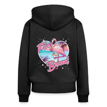 Team Braut Team Bride Junggesellinnenabschied JGA - Frauen Premium Bio Zip Hoodie - Schwarz - Hinten - Julia (174cm)