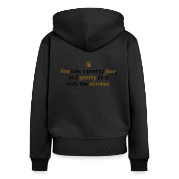 You have a pretty face - Women's Premium Organic Zip Hoodie - black - Back - Julia (174cm)