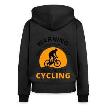 Cycling - Women's Premium Organic Zip Hoodie - black - Back - Julia (174cm)