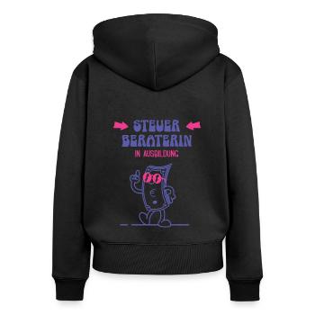 Steuerberaterin Ausbildung Steuerfachangestellte - Frauen Premium Bio Zip Hoodie - Schwarz - Hinten - Julia (174cm)