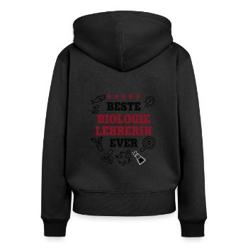 Beste Biologie Lehrerin Biologielehrerin Biologin - Frauen Premium Bio Zip Hoodie - Schwarz - Hinten - Julia (174cm)