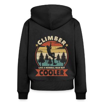 Climber like a normal man but cooler - Women's Premium Organic Zip Hoodie - black - Back - Julia (174cm)