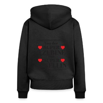 Gesellin Ausbildung Bestanden Super Azubine Lehre - Frauen Premium Bio Zip Hoodie - Schwarz - Hinten - Julia (174cm)