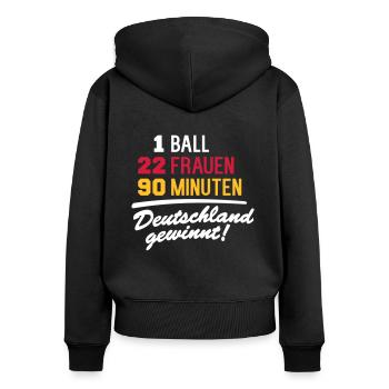 Deutschland gewinnt (Frauenfußball) - Frauen Premium Bio Zip Hoodie - Schwarz - Hinten - Julia (174cm)