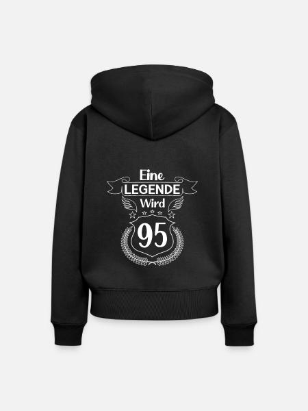eine legende wird 95 - Frauen Premium Bio Zip Hoodie - Schwarz
