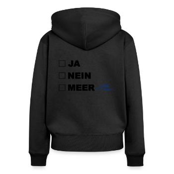 Meer - Frauen Premium Bio Zip Hoodie - Schwarz - Hinten - Julia (174cm)