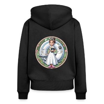 Princesse Manip Radio Radiologue Femme Radiologie - Sweat à capuche zippé Premium bio Femme - noir - Dos - Julia (174cm)