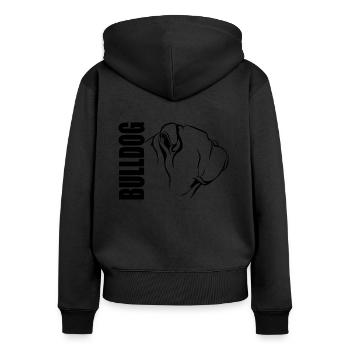 BULLDOG Profile Dogs Dog Wilsigns - Women's Premium Organic Zip Hoodie - black - Back - Julia (174cm)