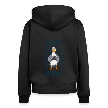 Die Nöwe Möwe Nö Norddeutschland - Frauen Premium Bio Zip Hoodie - Schwarz - Hinten - Julia (174cm)