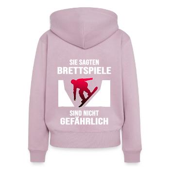 Snowboard Snowboarder Snowboard-Brett freestyle - Frauen Premium Bio Zip Hoodie - Altrosa - Hinten - Julia (174cm)