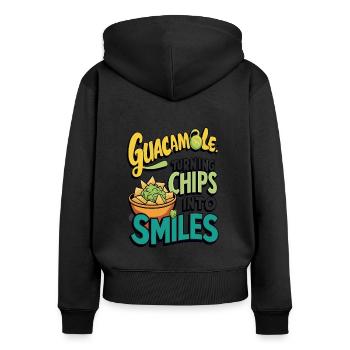 Amateur guacamole Chips Tortillas Avocat - Sweat à capuche zippé Premium bio Femme - noir - Dos - Julia (174cm)