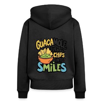 Amateur guacamole Chips Tortillas Avocat - Sweat à capuche zippé Premium bio Femme - noir - Dos - Julia (174cm)