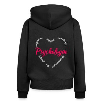Psychologin Psychologie Psychotherapeutin Geschenk - Frauen Premium Bio Zip Hoodie - Schwarz - Hinten - Julia (174cm)