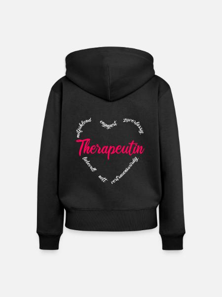 Therapeutin Psychotherapeutin Geschenk - Frauen Premium Bio Zip Hoodie - Schwarz