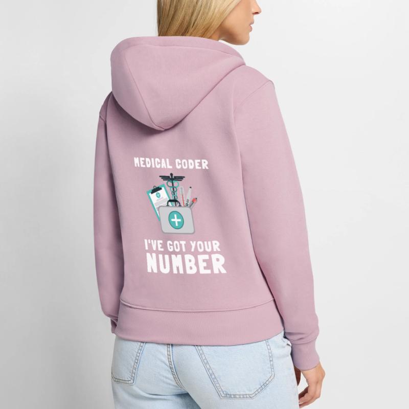 Codage du codeur médical VA Nurse et codage clinique Sweat à capuche zippé Premium bio Femme