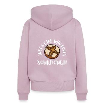 Sourdough Bread Baking Bakers Sourdough Starter - Frauen Premium Bio Zip Hoodie - Altrosa - Hinten - Julia (174cm)