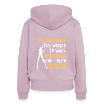 Stilt Carnival Walk On Stilts Day Stiltwalker - Women's Premium Organic Zip Hoodie - dusky pink - Back - Julia (174cm)