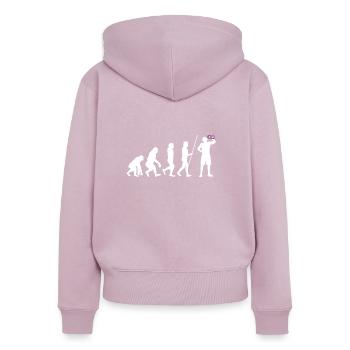 Organic Grape Juice Bottles - Frauen Premium Bio Zip Hoodie - Altrosa - Hinten - Julia (174cm)