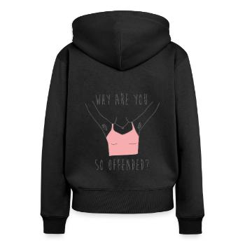 Féministe Anti Rasage Corps Velu - Sweat à capuche zippé Premium bio Femme - noir - Dos - Julia (174cm)
