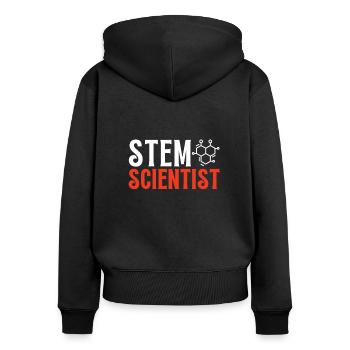 Female Stem Scientist Technology Student, - Women's Premium Organic Zip Hoodie - black - Back - Julia (174cm)