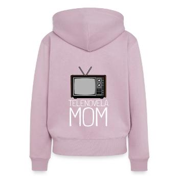 Telenovela Columbianas, émissions hispaniques et feuilletons - Sweat à capuche zippé Premium bio Femme - rose poudré - Dos - Julia (174cm)